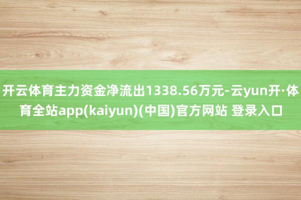 开云体育主力资金净流出1338.56万元-云yun开·体育全站app(kaiyun)(中国)官方网站 登录入口